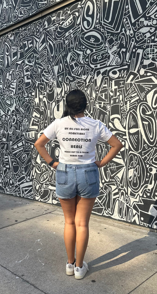 Original Art “Connection Heals” Cropped Women’s T Shirt